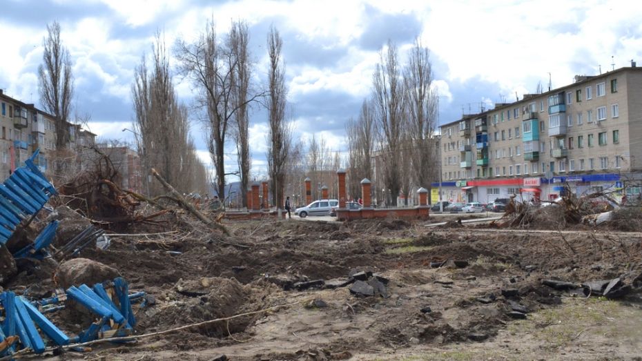 В Лисках начали реконструкцию сквера в районе «Интернат»