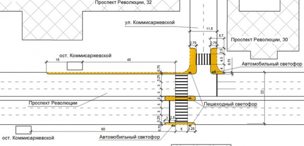 Пешеходный переход на плане